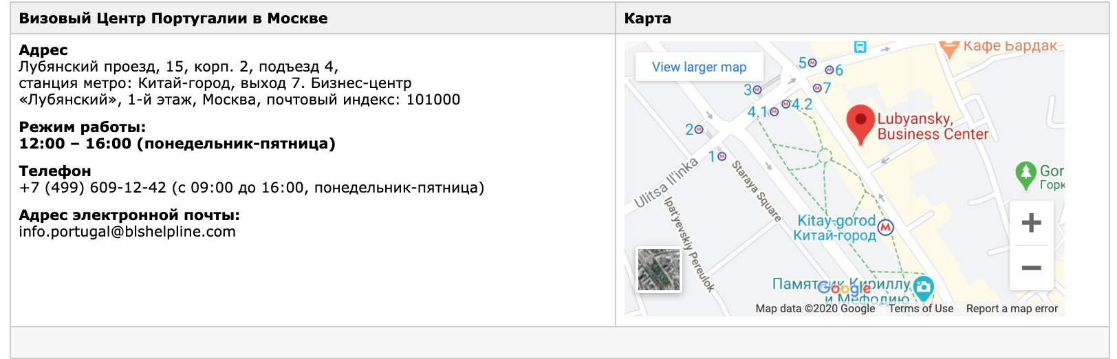 Адрес в Москве
